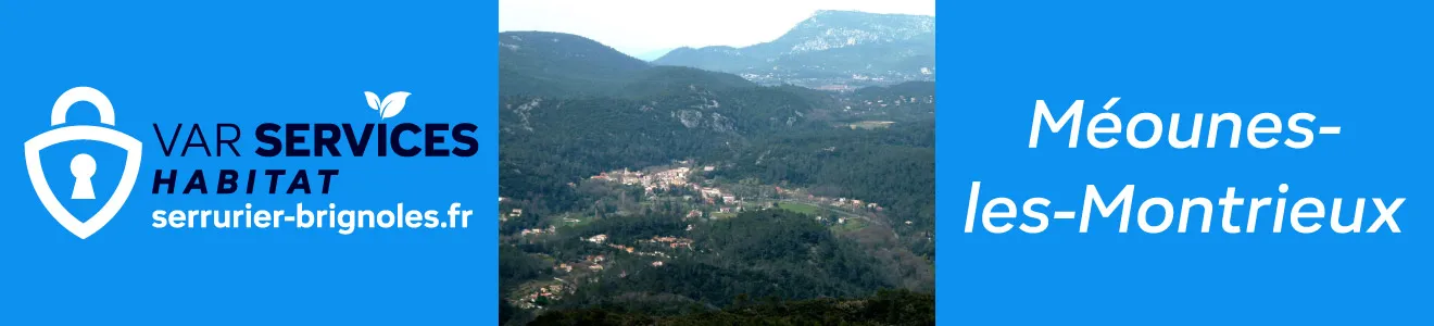 Serrurier à Méounes-lès-Montrieux : ouverture de porte, changement de serrure, installation de porte blindée, réparation de volets roulants, vitrerie. Intervention rapide 7j/7.